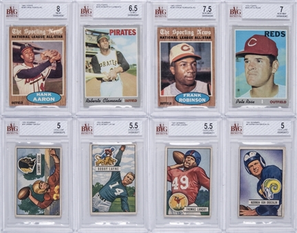1951-1982 Topps and Bowman Multi-Sports BVG-Graded Stars and Hall of Famers Collection (33) 
